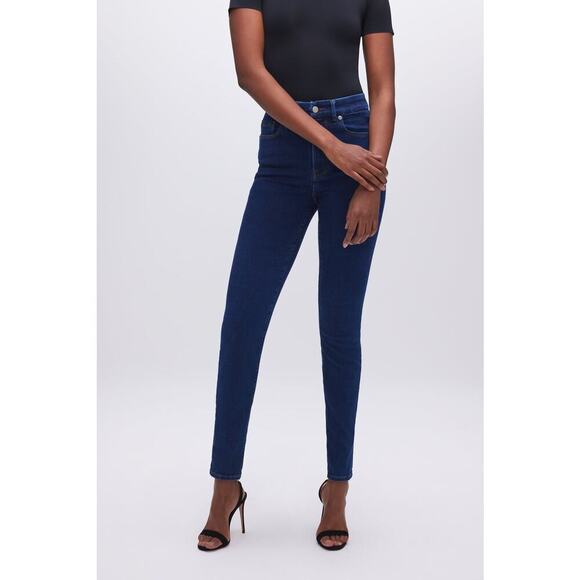 Good American Always Fits Good Waist Skinny Jeans Dark Wash Size 6-12 Stretch - Picture 2 of 10